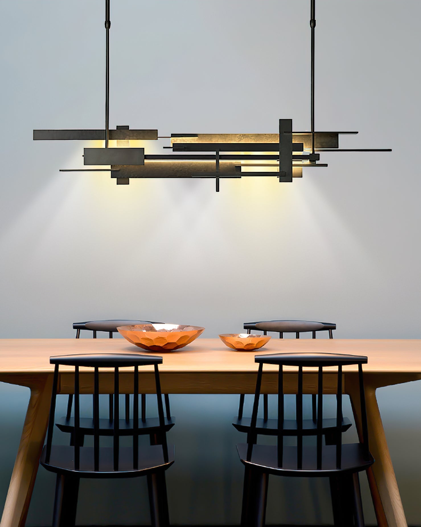 Planaire Hanglamp Zwart Metaal LED Geïntegreerd Modern Abstract Design Eettafel Verlichting | Sansoti