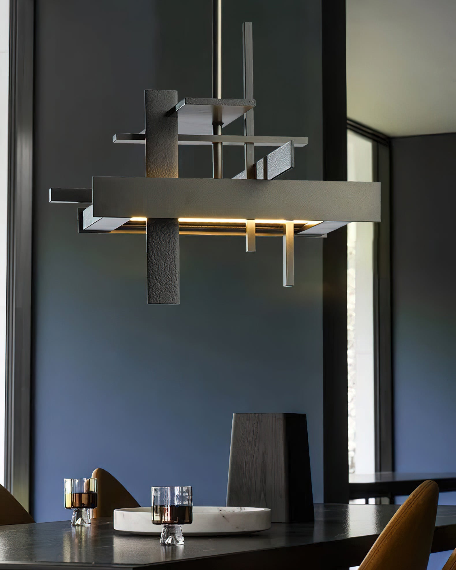 Planaire Hanglamp Zwart Metaal LED Geïntegreerd Modern Abstract Design Eettafel Verlichting | Sansoti