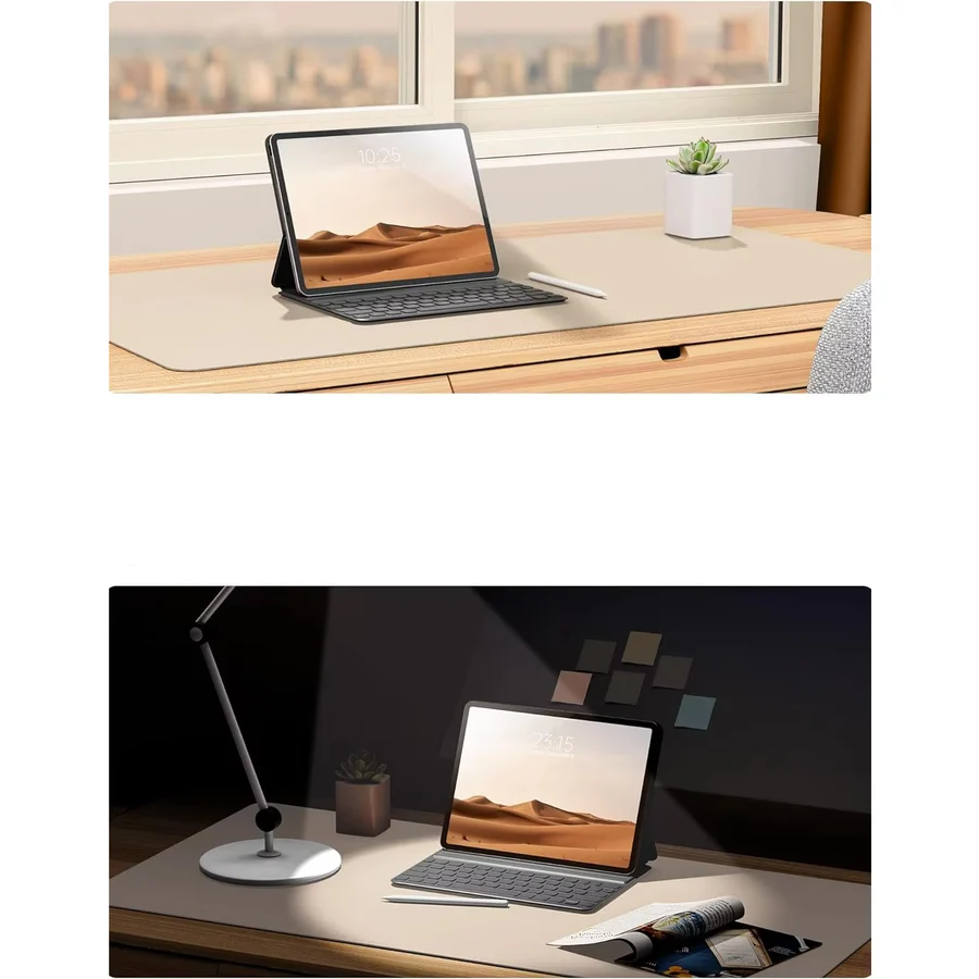 Elegante Bureaumat van Kunstleer — Waterafstotend, Antislip & Krasbestendig — Groot Oppervlak voor Bureau, Muismat & Laptop | Sansoti