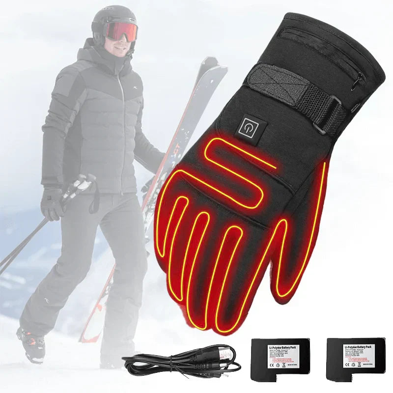 Elektrisch beheizte Handschuhe Unisex mit Touchscreen, wasserdicht, für Winter, Skifahren, Wandern und Outdoor-Sportaktivitäten | Sansoti