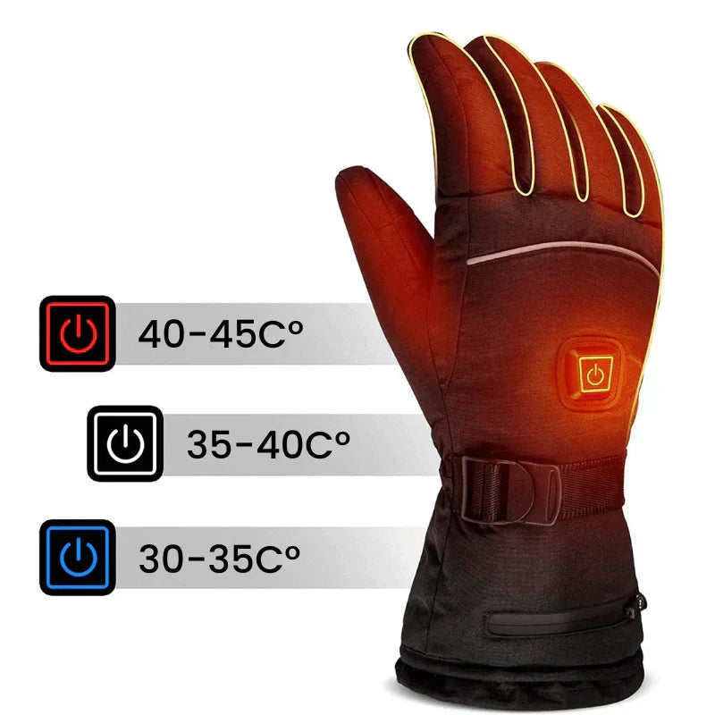 Elektrisch beheizte Handschuhe Unisex mit Touchscreen, wasserdicht, für Winter, Skifahren, Wandern und Outdoor-Sportaktivitäten | Sansoti