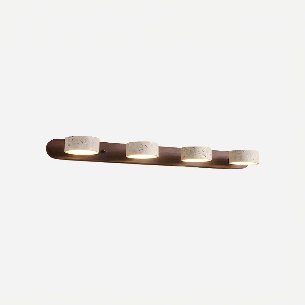 Verstelbare Wandlamp Travertijn & Hout – 2/3/4 Lichtpunten Warm Licht Sconce | Sansoti