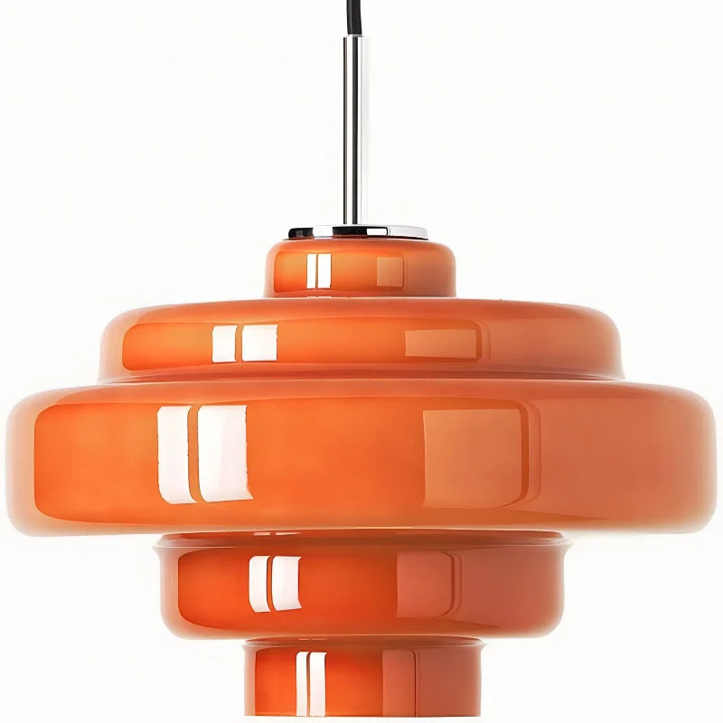 Gelaagde Glazen Hanglamp – Modern Design met Glanzende Afwerking – Groen, Amber, Rookgrijs, Roze | Sansoti