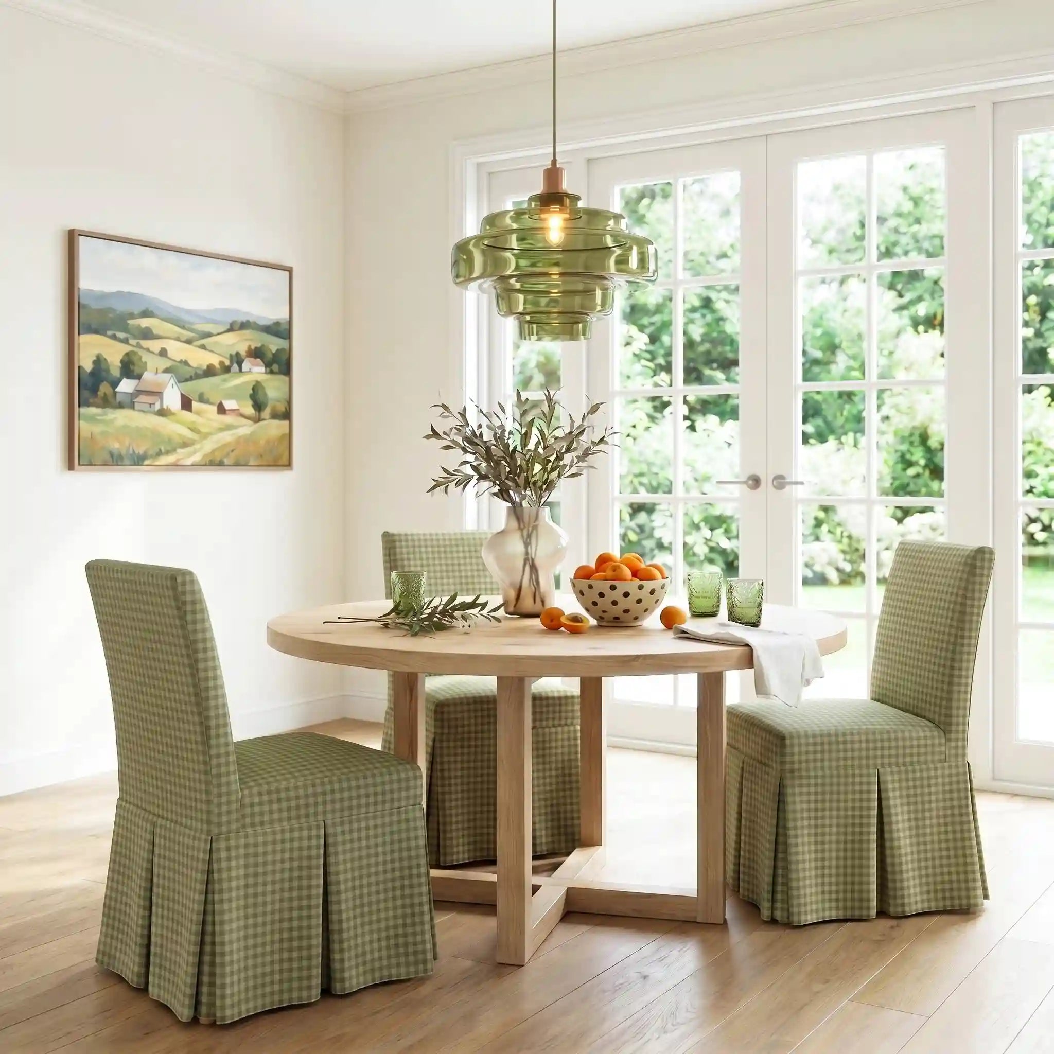 Gelaagde Glazen Hanglamp – Modern Design met Glanzende Afwerking – Groen, Amber, Rookgrijs, Roze | Sansoti