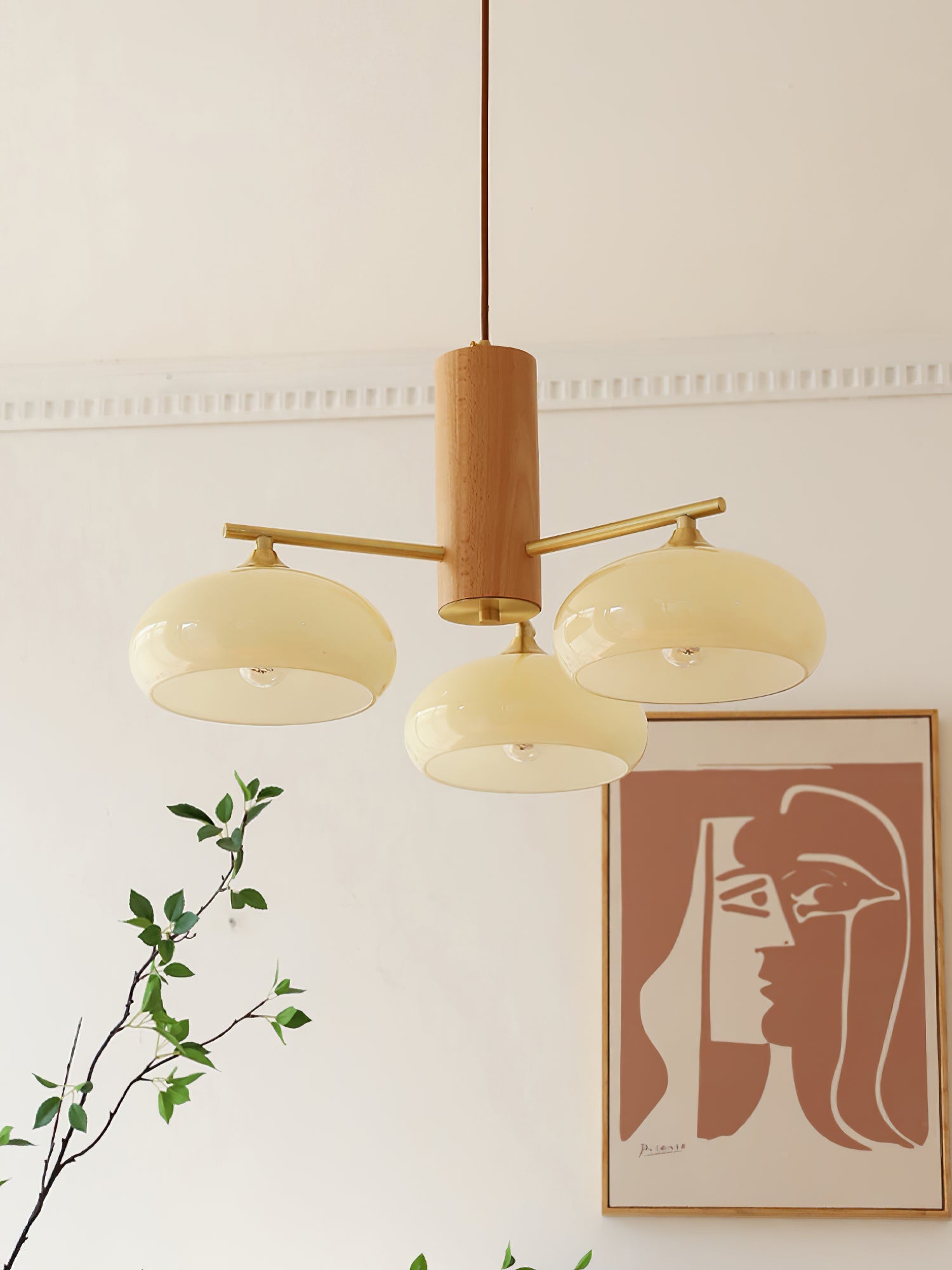 Ovale Design Kroonluchter Met Glazen Kappen En Messing Details Voor Woonkamer En Eetkamer | Sansoti