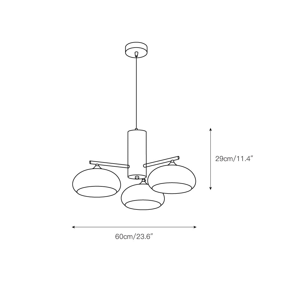 Ovale Design Kroonluchter Met Glazen Kappen En Messing Details Voor Woonkamer En Eetkamer | Sansoti