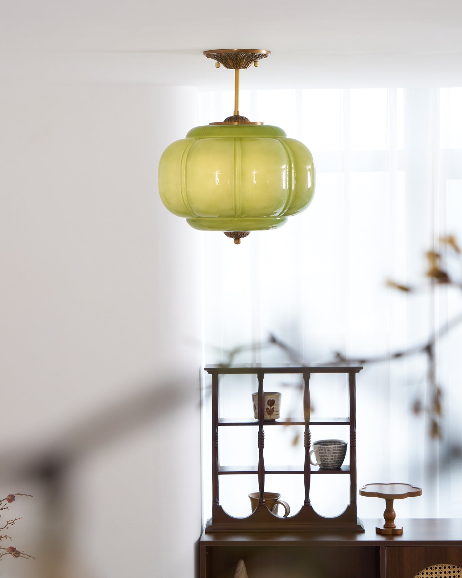 Plafonnier design vintage en verre – éclairage de plafond élégant avec détails métalliques | Restfield