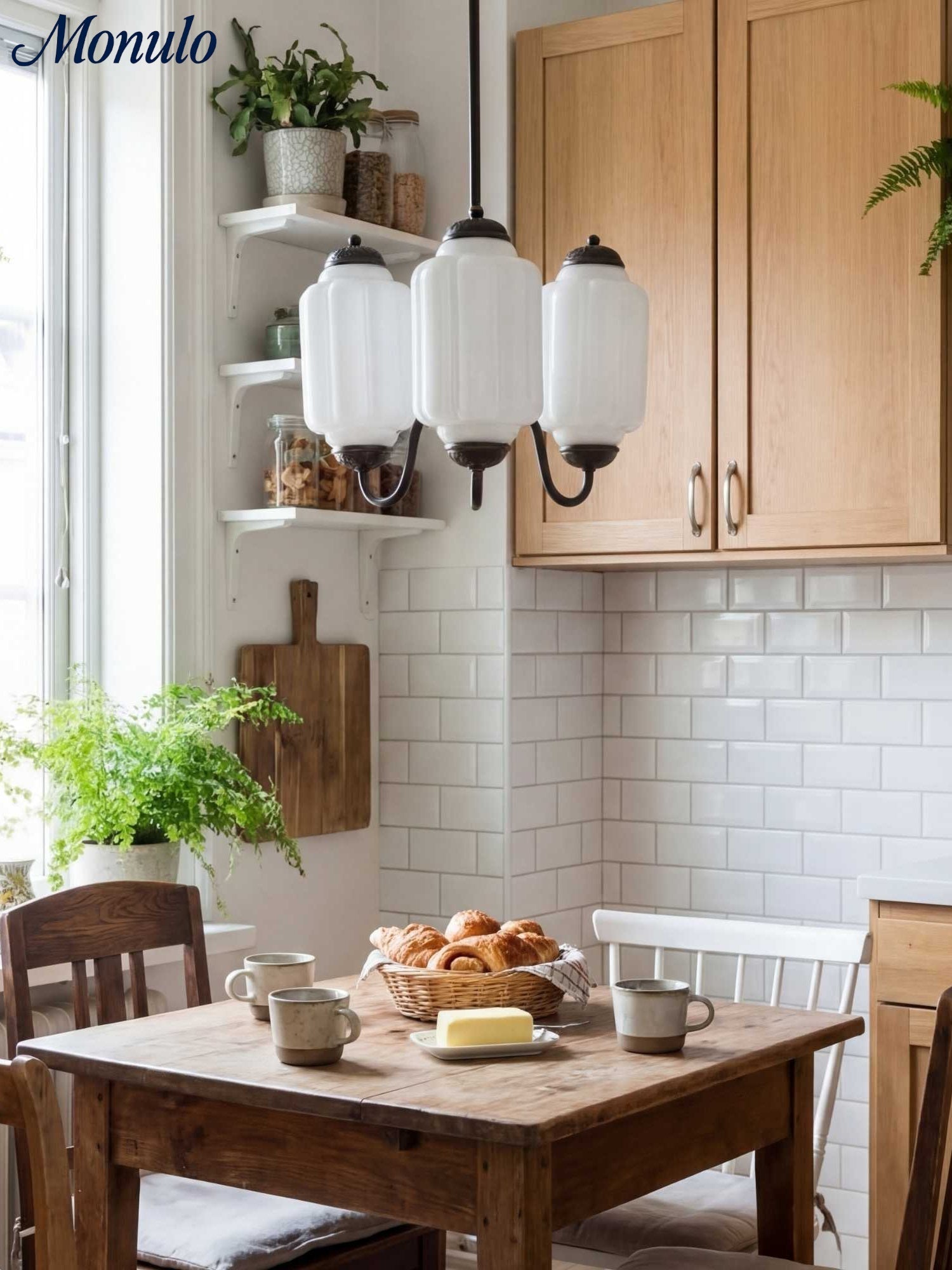 Melkglazen Kroonluchter Vintage Afwerking Tijdloze Elegantie Klassieke Verlichting voor Eetkamer Woonkamer | Sansoti