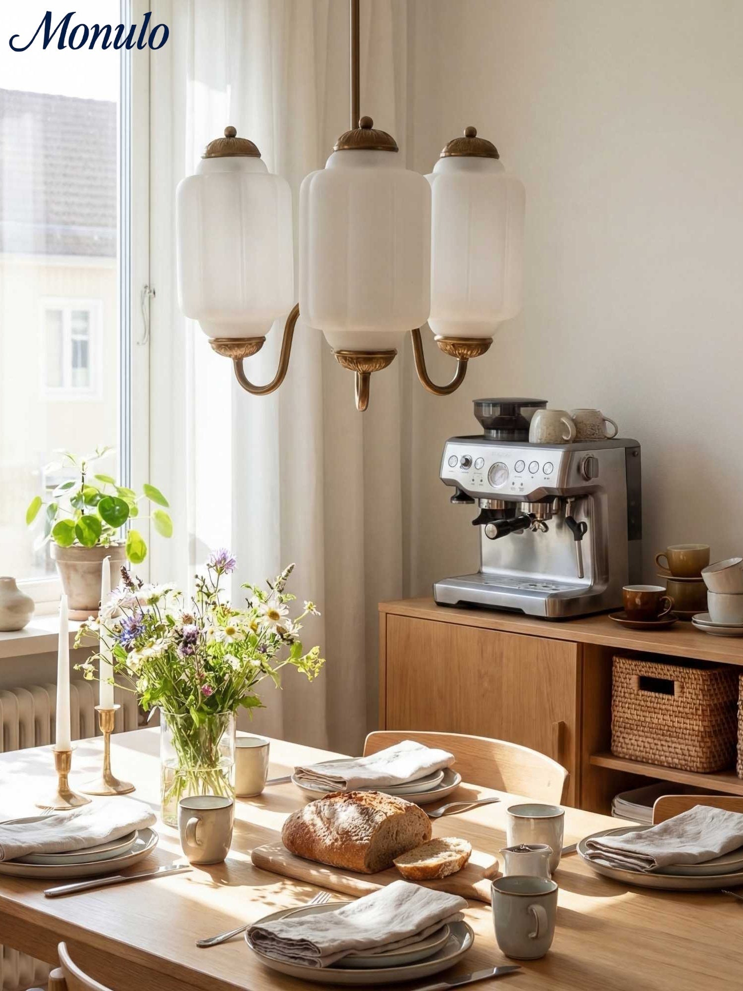 Melkglazen Kroonluchter Vintage Afwerking Tijdloze Elegantie Klassieke Verlichting voor Eetkamer Woonkamer | Sansoti