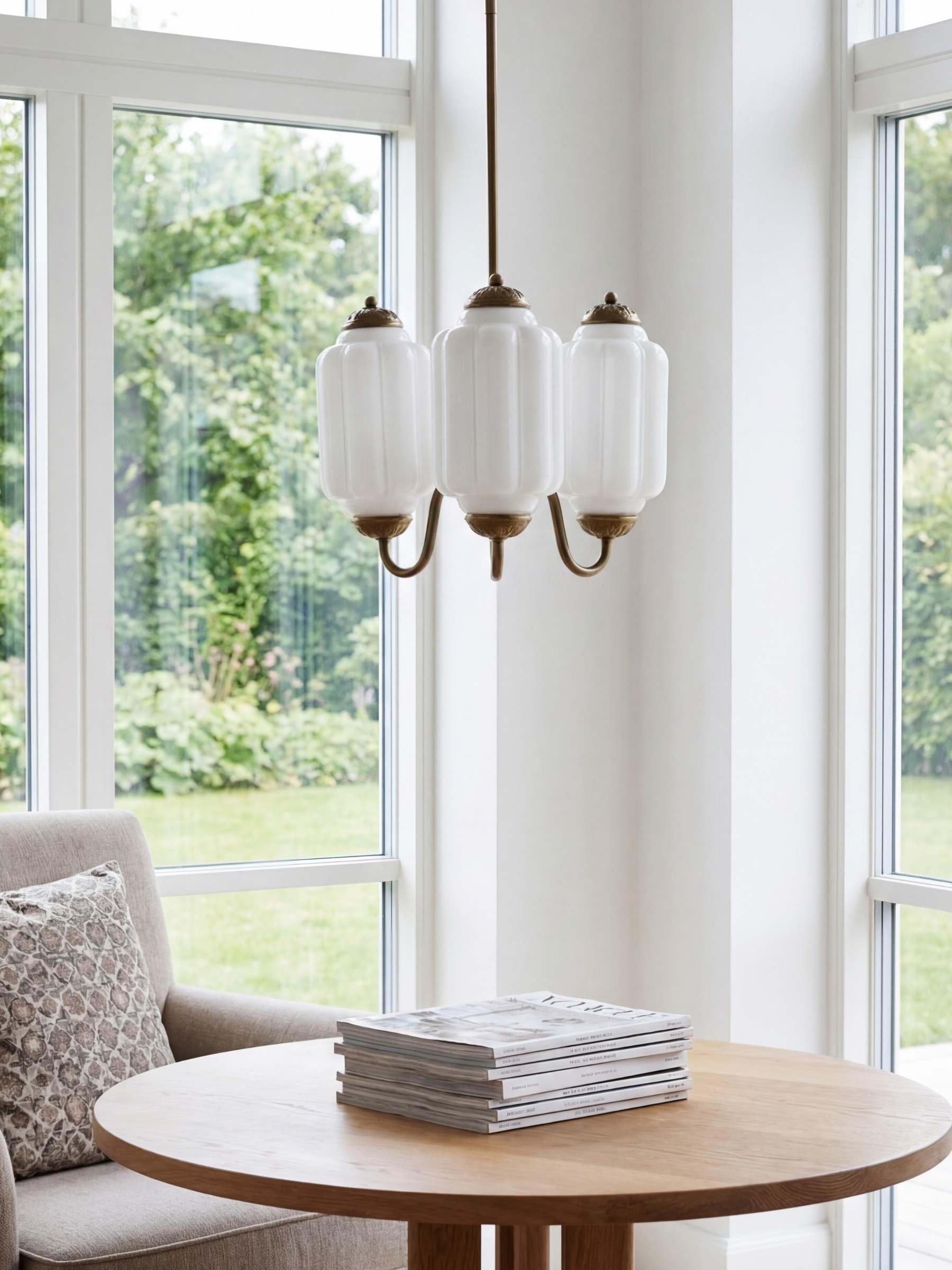 Melkglazen Kroonluchter Vintage Afwerking Tijdloze Elegantie Klassieke Verlichting voor Eetkamer Woonkamer | Sansoti