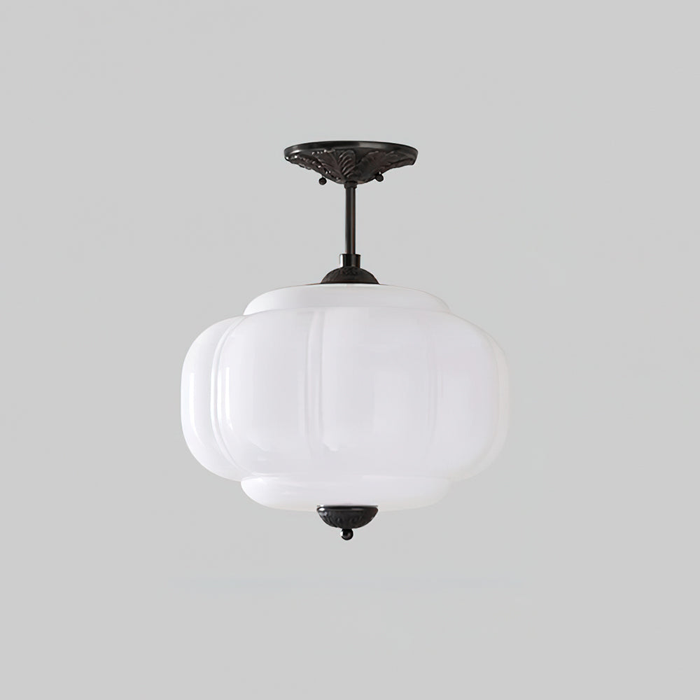Plafonnier design vintage en verre – éclairage de plafond élégant avec détails métalliques | Restfield