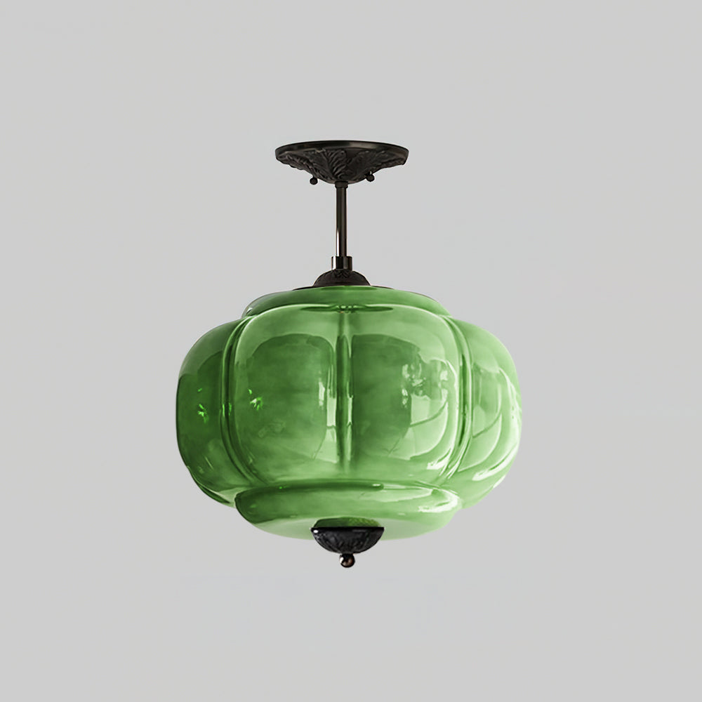 Plafonnier design vintage en verre – éclairage de plafond élégant avec détails métalliques | Restfield