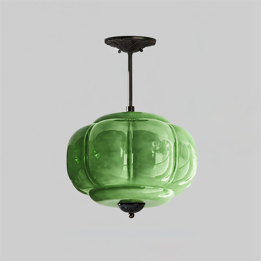 Plafonnier design vintage en verre – éclairage de plafond élégant avec détails métalliques | Restfield