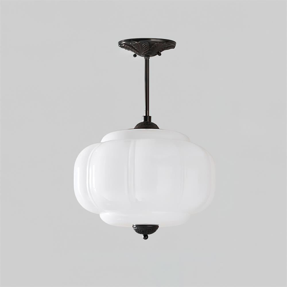 Plafonnier design vintage en verre – éclairage de plafond élégant avec détails métalliques | Restfield