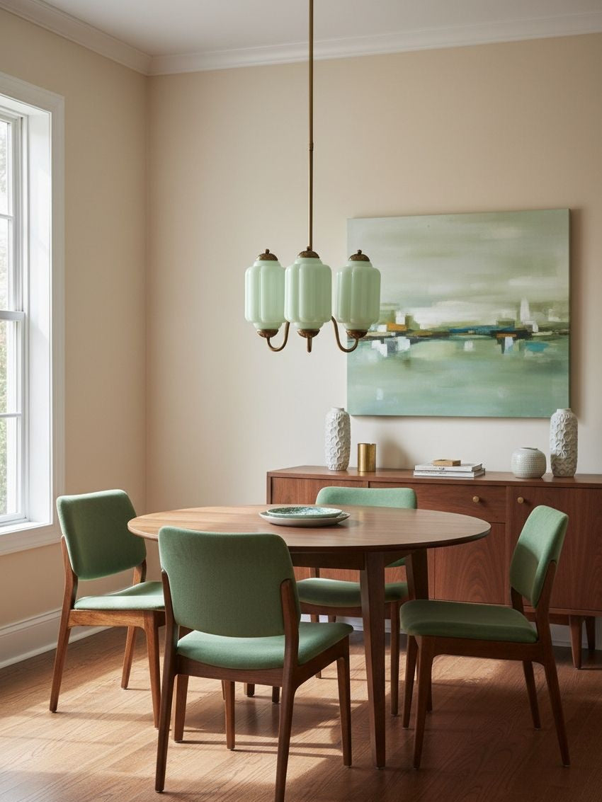 Melkglazen Kroonluchter Vintage Afwerking Tijdloze Elegantie Klassieke Verlichting voor Eetkamer Woonkamer | Sansoti