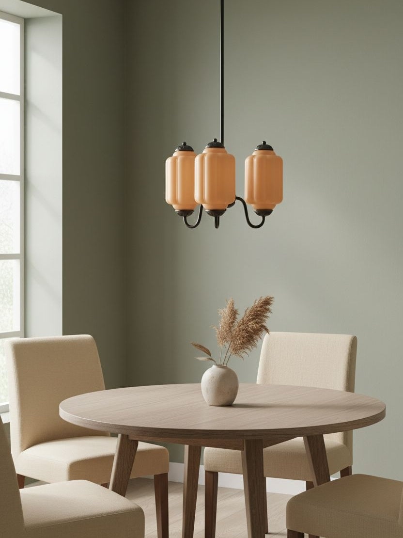 Melkglazen Kroonluchter Vintage Afwerking Tijdloze Elegantie Klassieke Verlichting voor Eetkamer Woonkamer | Sansoti