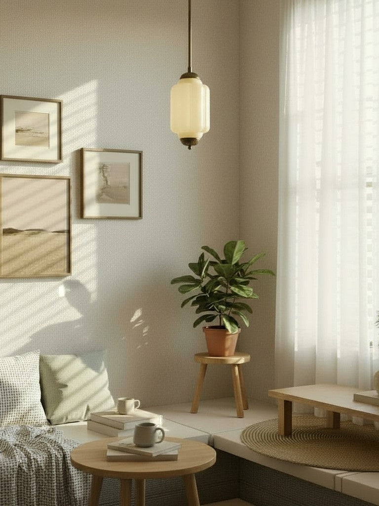 Vintage Glazen Hanglamp met Nostalgische Uitstraling – Verfijnde Verlichting voor Eetkamer en Keuken | Sansoti
