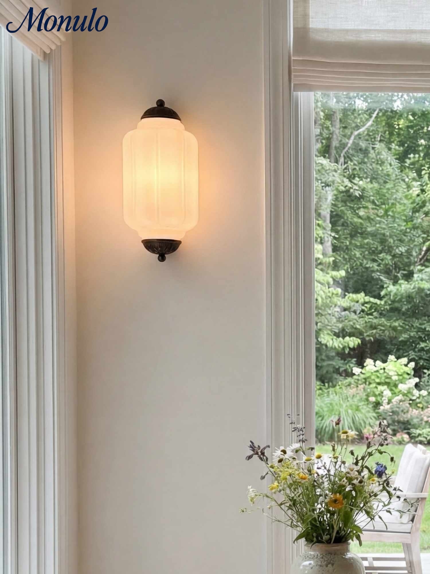 Wandlamp Melkglas voor Slaapkamer Gang Scandinavische Stijl | Sansoti