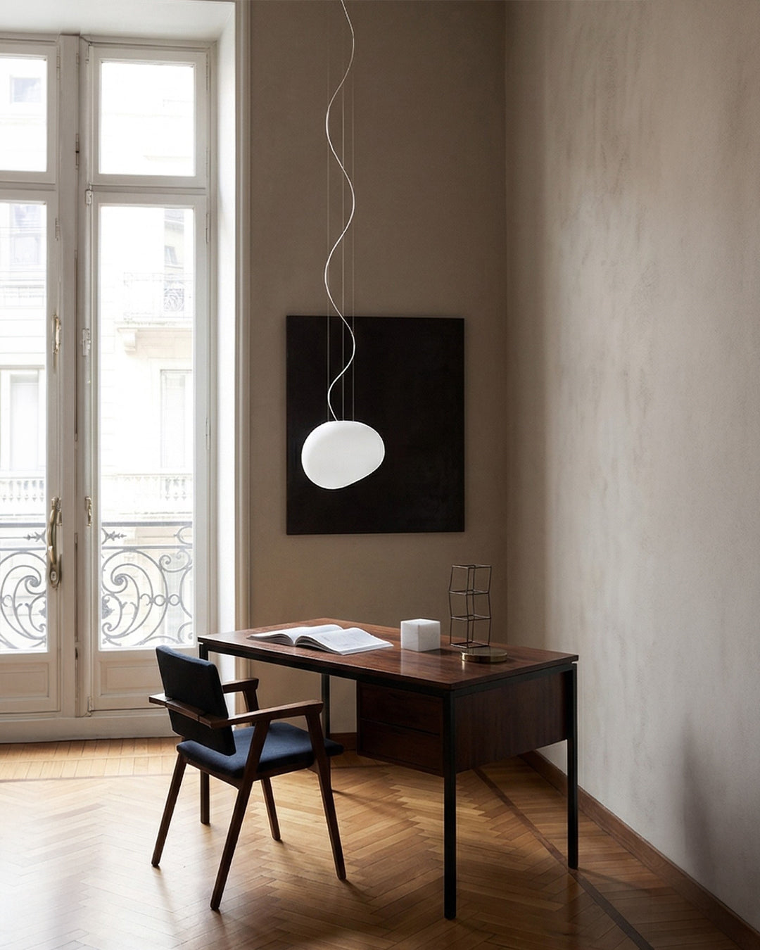 Glazen Hanglamp Melkwit Mondgeblazen – Modern Minimalistisch Design met Zacht Licht voor Eetkamer en Woonkamer – 3 Maten Beschikbaar – Warm Wit 3000K | Sansoti