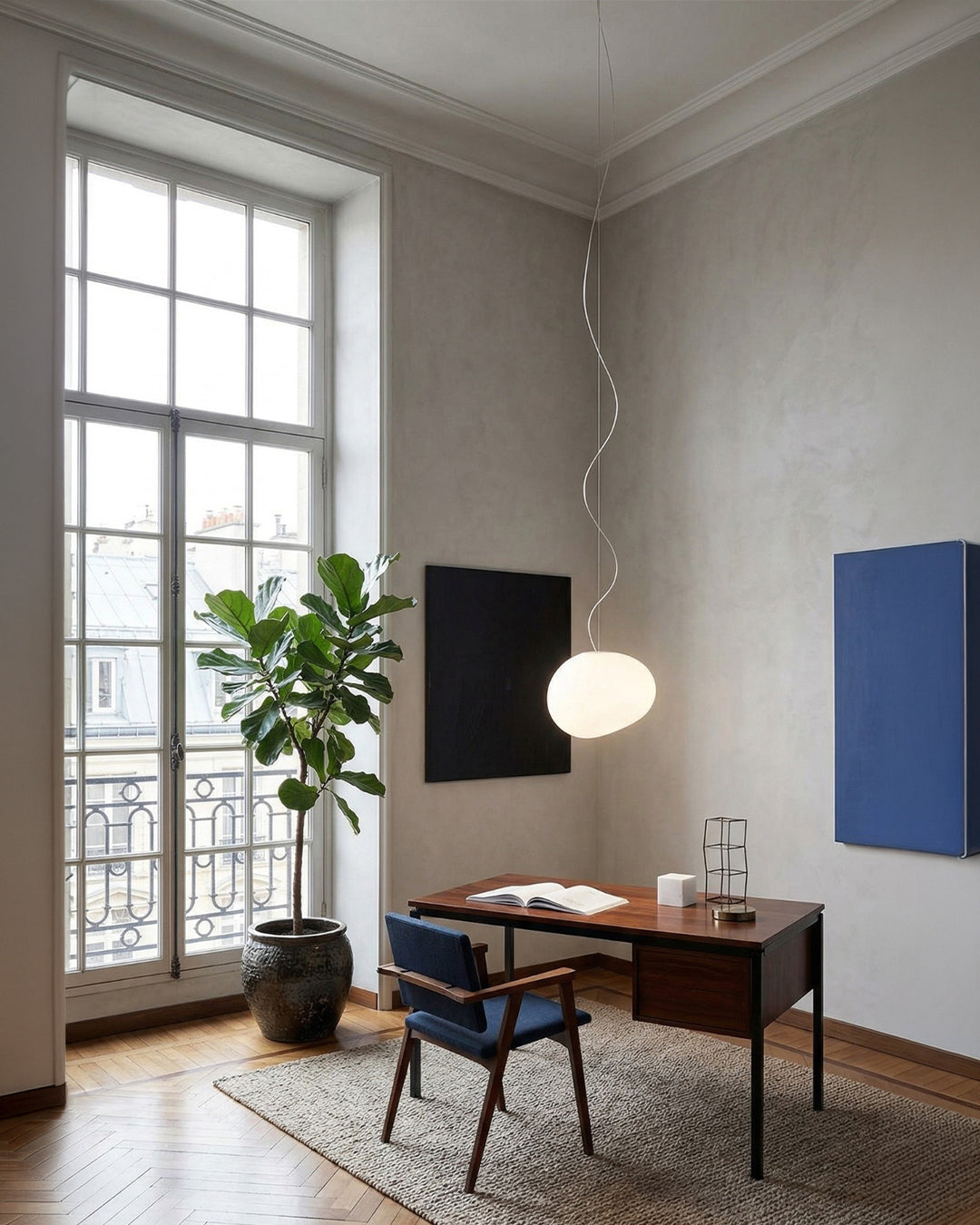 Glazen Hanglamp Melkwit Mondgeblazen – Modern Minimalistisch Design met Zacht Licht voor Eetkamer en Woonkamer – 3 Maten Beschikbaar – Warm Wit 3000K | Sansoti