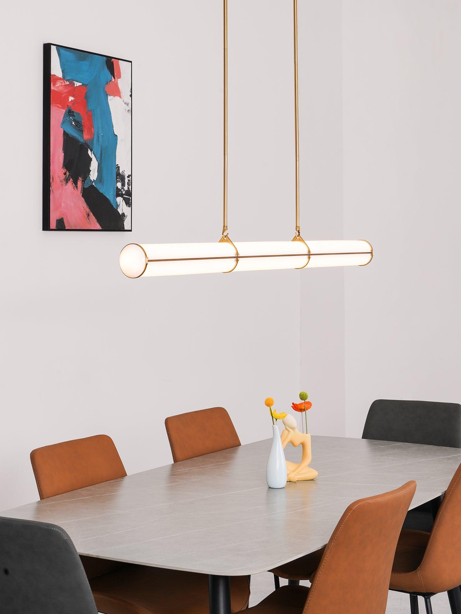 Eindloze Cilindrische Hanglamp Moderne Lineaire Verlichting voor Eettafel en Woonkamer Geïntegreerde LED Zwevende Lichtlijn Architectonische Verlichting | Sansoti