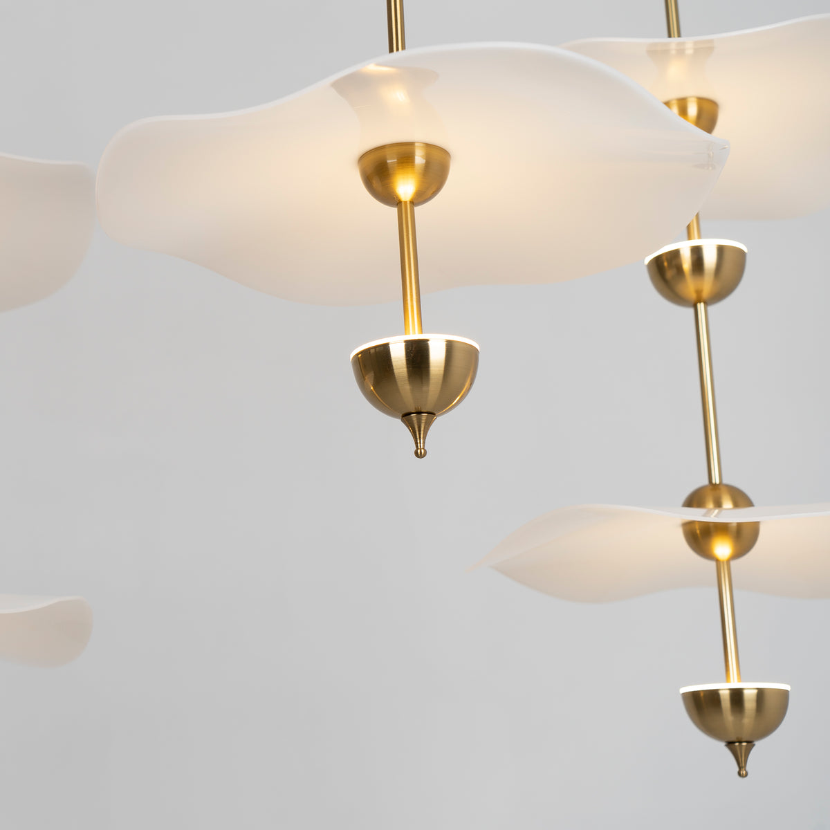 Dubbele Biscuit Hanglamp Wit Goud Rond Opaalwit Acryl Kap Design Verlichting Decoratief voor Woonkamer Eethoek Slaapkamer Modern Scandinavisch Interieur | Sansoti
