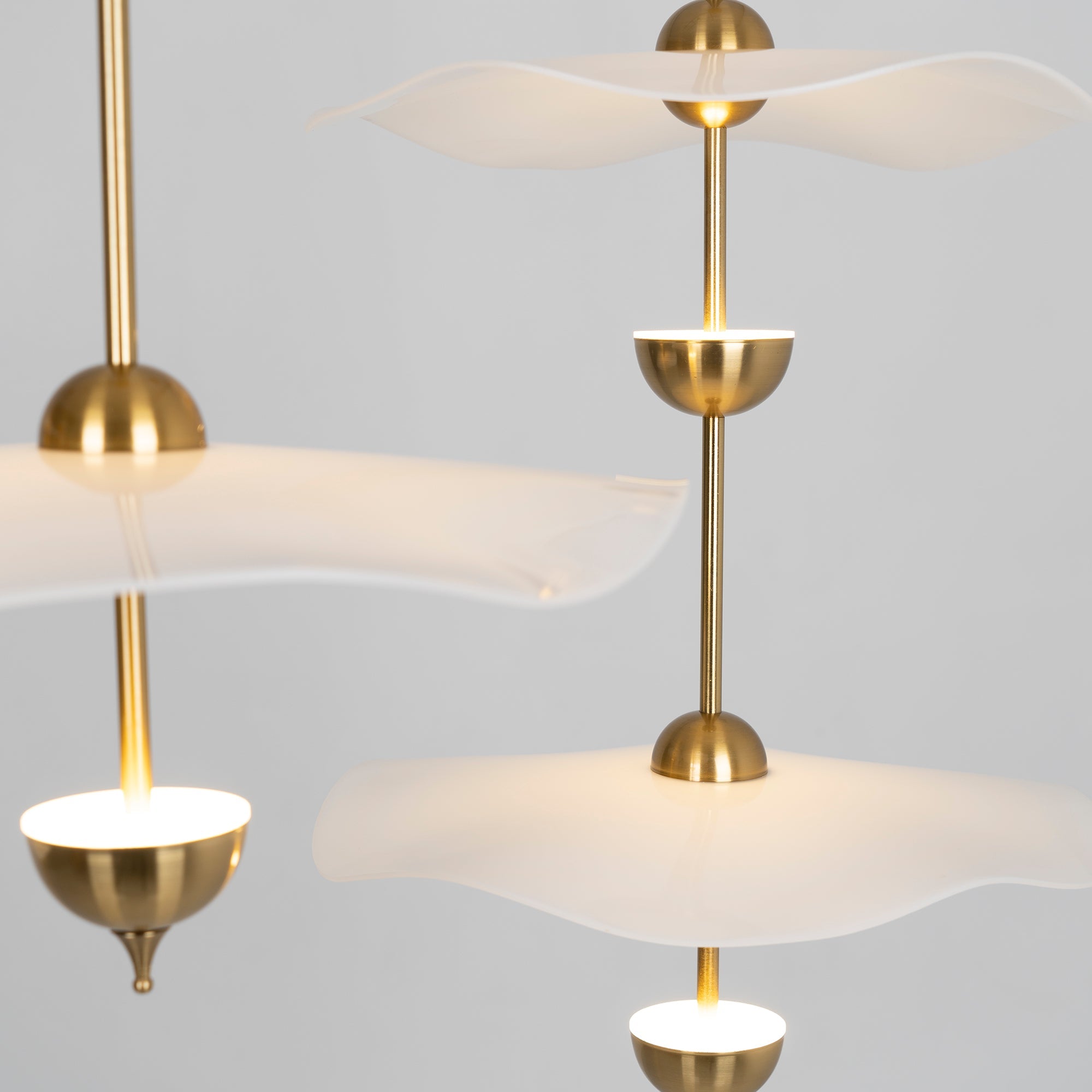 Dubbele Biscuit Hanglamp Wit Goud Rond Opaalwit Acryl Kap Design Verlichting Decoratief voor Woonkamer Eethoek Slaapkamer Modern Scandinavisch Interieur | Sansoti