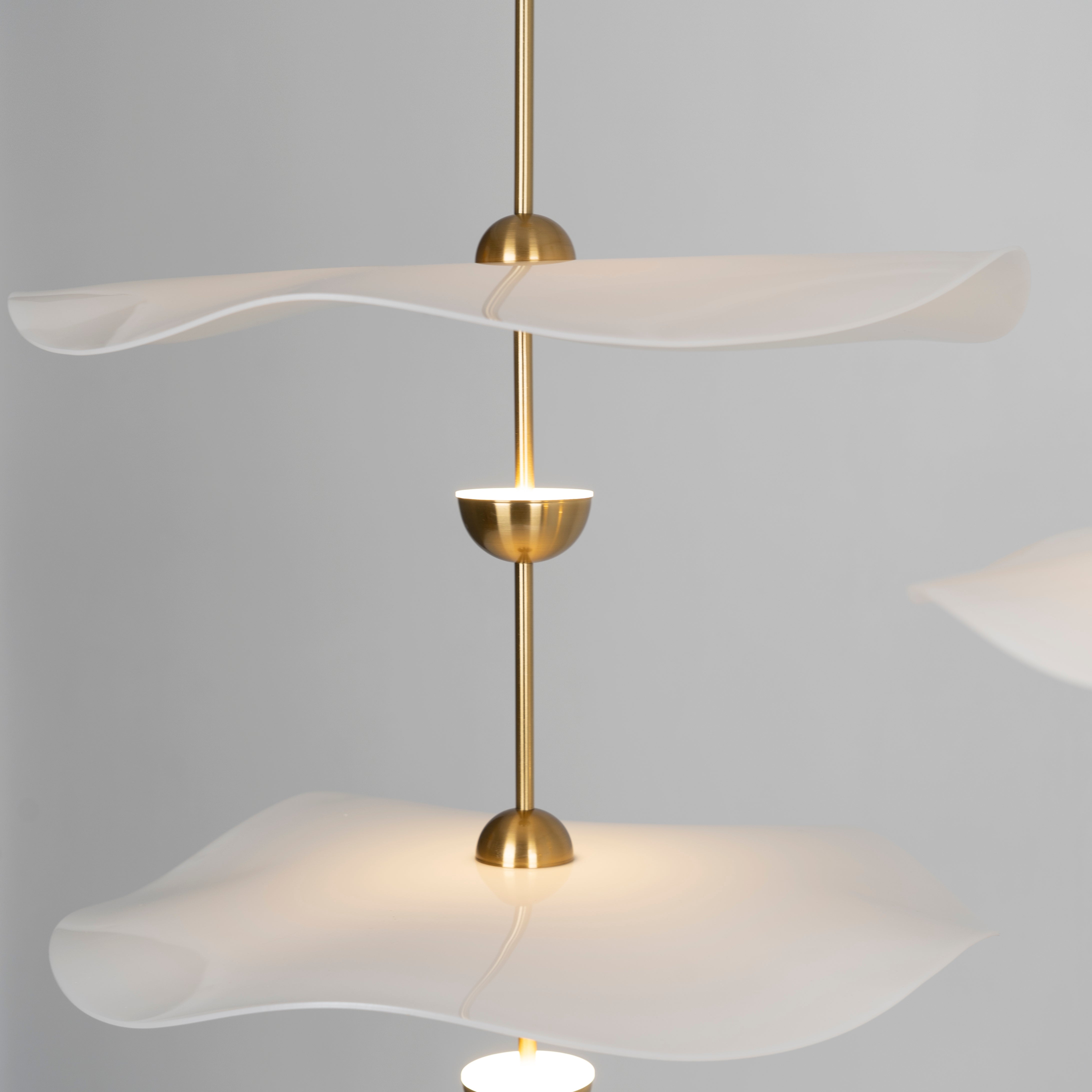 Dubbele Biscuit Hanglamp Wit Goud Rond Opaalwit Acryl Kap Design Verlichting Decoratief voor Woonkamer Eethoek Slaapkamer Modern Scandinavisch Interieur | Sansoti