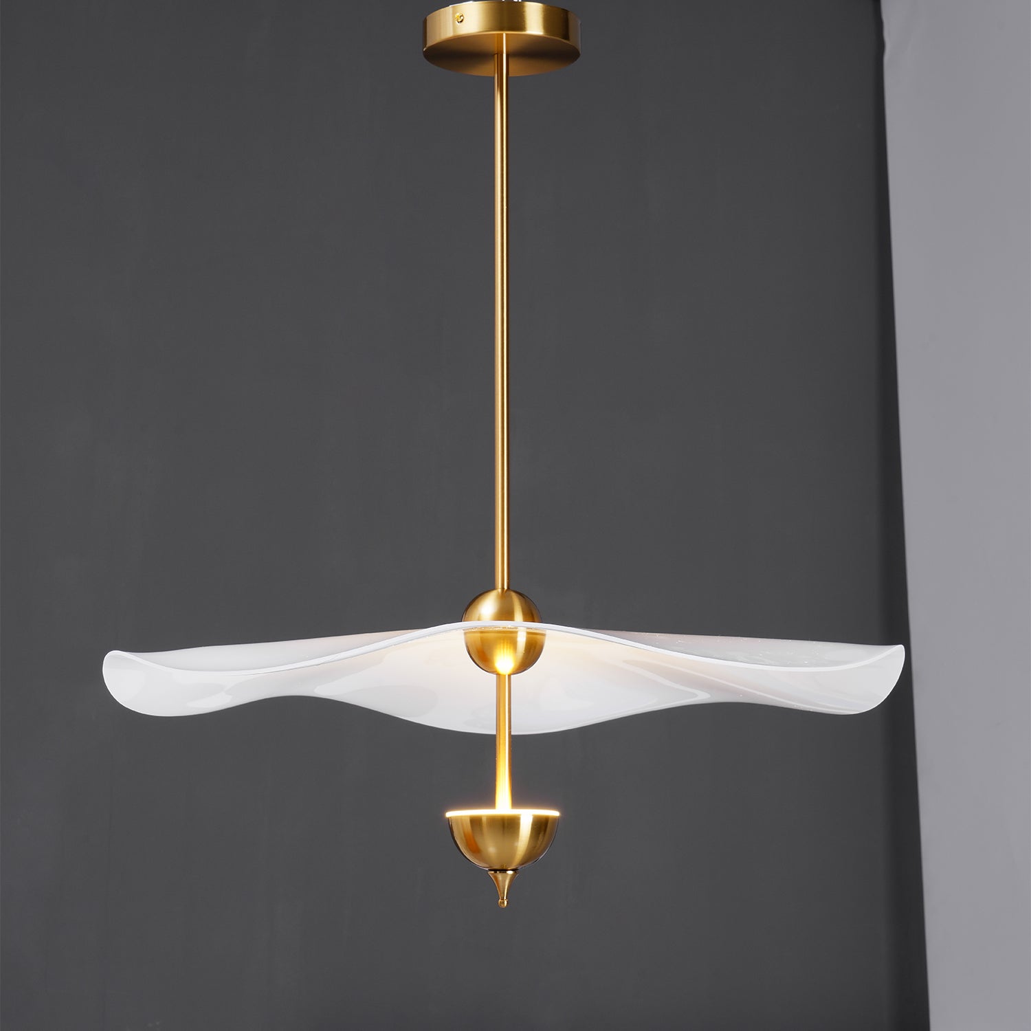 Dubbele Biscuit Hanglamp Wit Goud Rond Opaalwit Acryl Kap Design Verlichting Decoratief voor Woonkamer Eethoek Slaapkamer Modern Scandinavisch Interieur | Sansoti