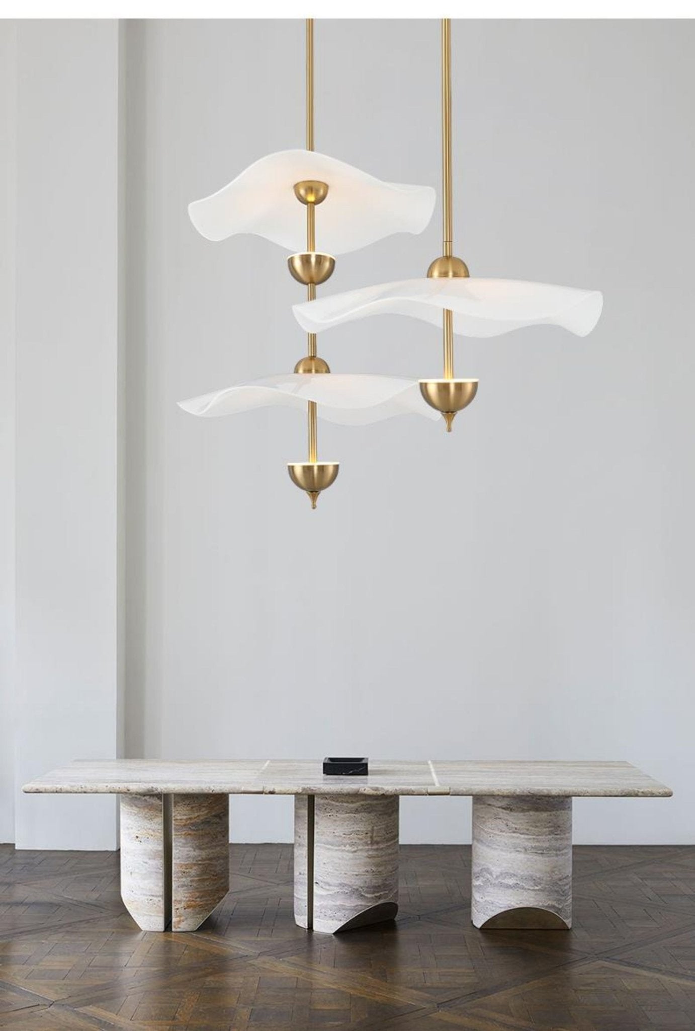 Dubbele Biscuit Hanglamp Wit Goud Rond Opaalwit Acryl Kap Design Verlichting Decoratief voor Woonkamer Eethoek Slaapkamer Modern Scandinavisch Interieur | Sansoti