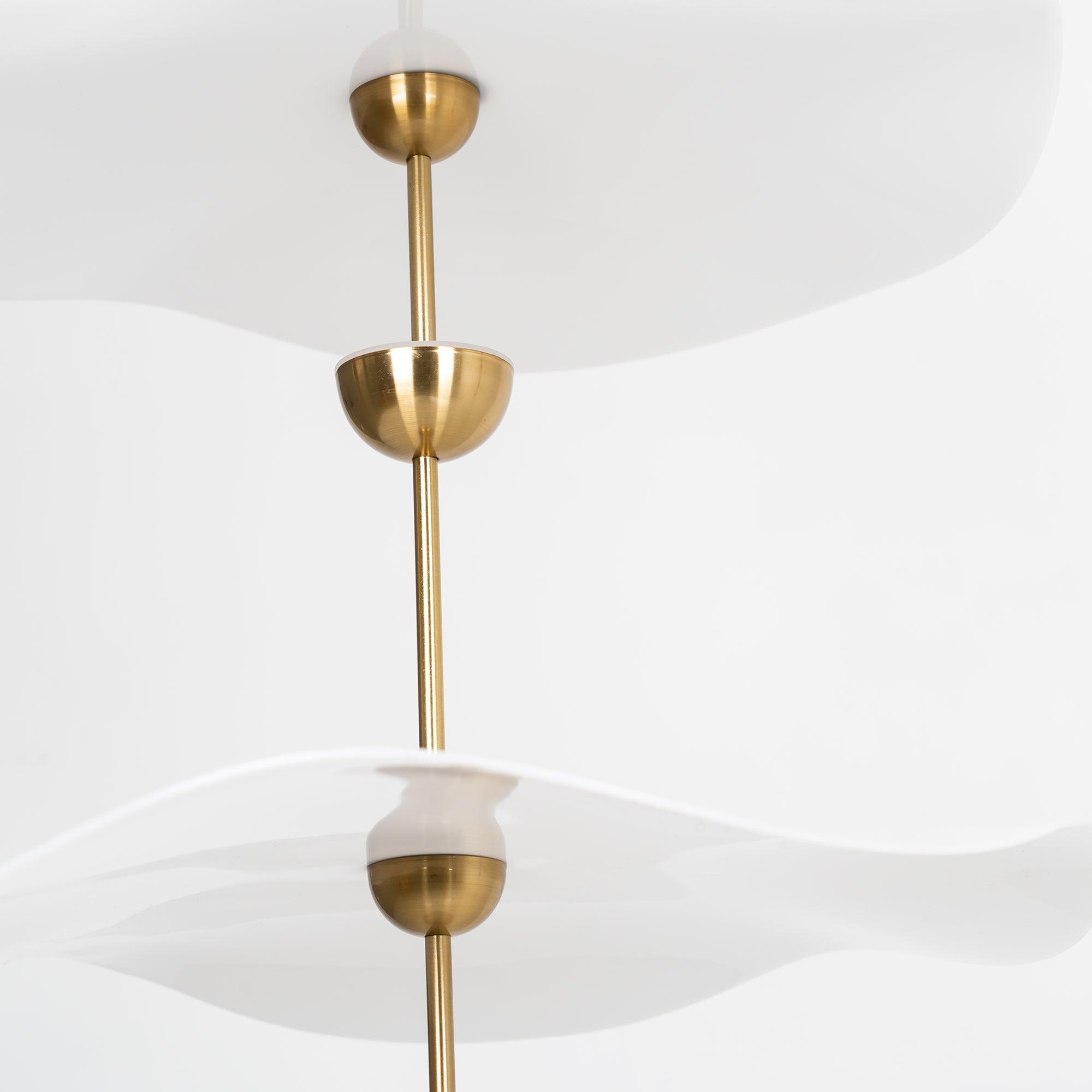 Dubbele Biscuit Hanglamp Wit Goud Rond Opaalwit Acryl Kap Design Verlichting Decoratief voor Woonkamer Eethoek Slaapkamer Modern Scandinavisch Interieur | Sansoti