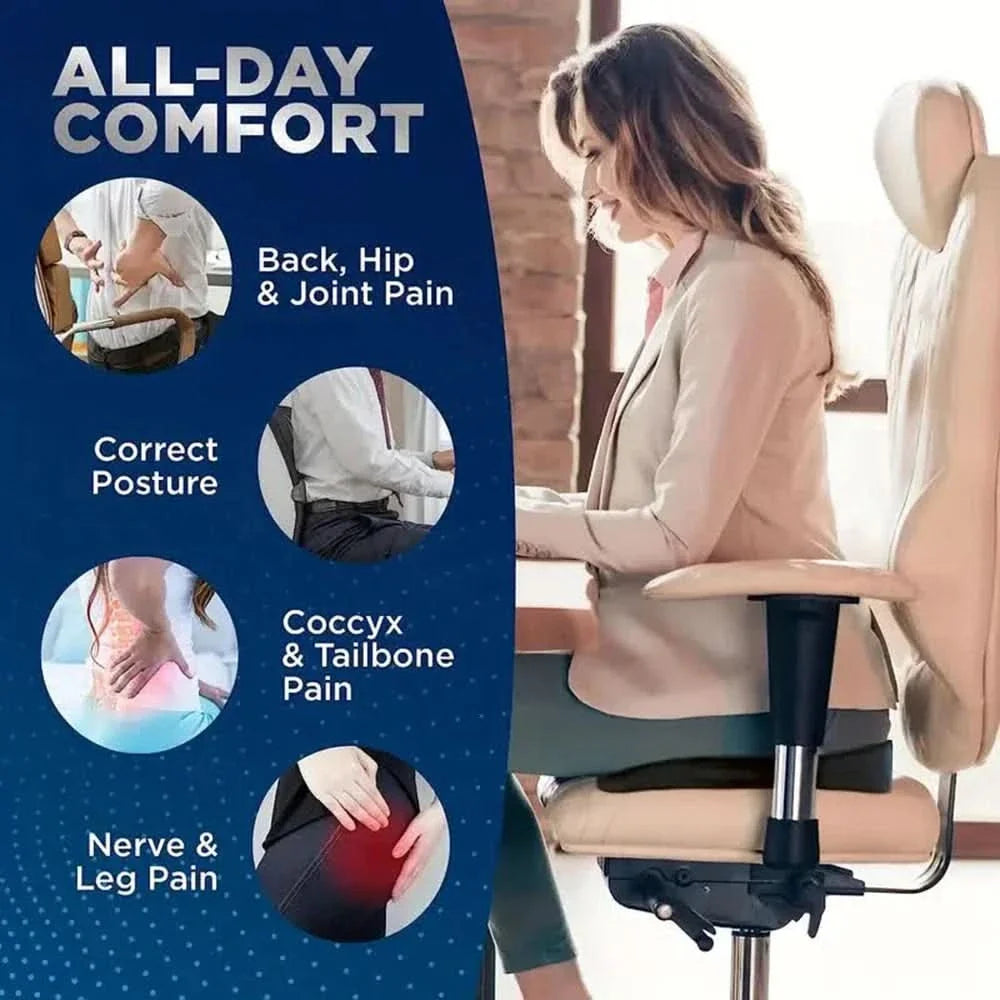 Ergonomisch Zitkussen Memory Foam U-Vormig voor Stoel Auto Thuis Kantoor Comfort Zithouding Drukverlichting | Sansoti