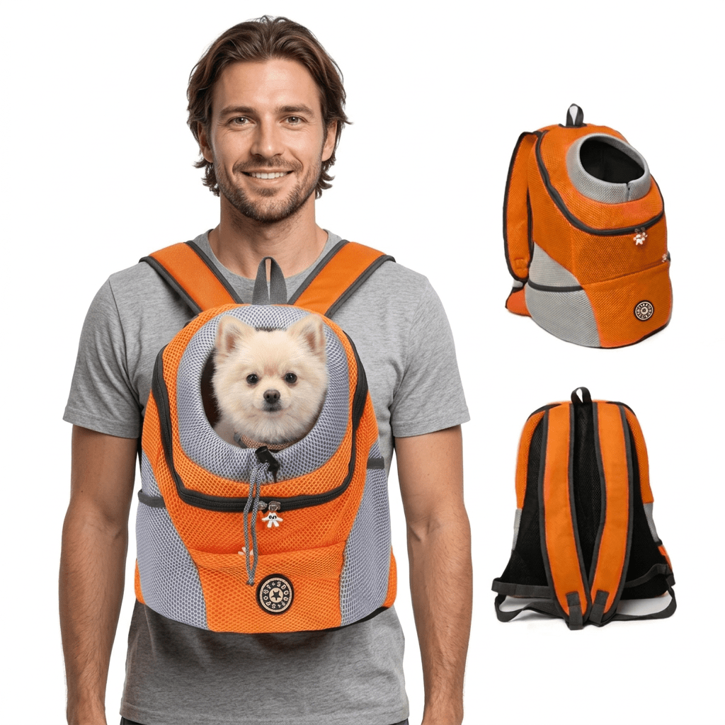 Hondenrugzak Nylon Mesh S M L tot 10kg 50cm Ergonomisch Heupband Veiligheidshaak Wandelen Stad Openbaar Vervoer Roze Oranje Groen Blauw Zwart | Sansoti