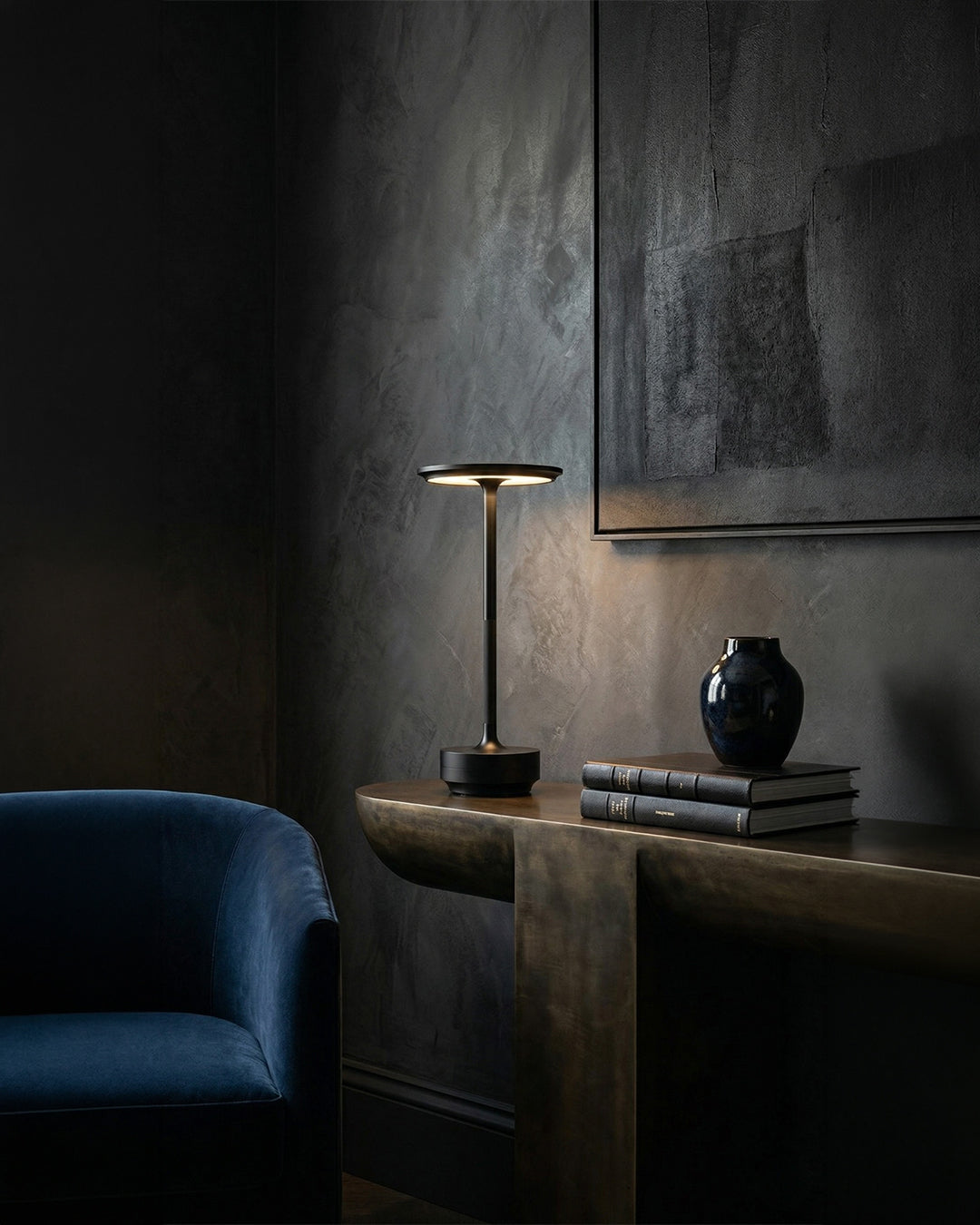 Oplaadbare LED Tafellamp met Dimfunctie Cilindervorm Metaal Draadloze Sfeerlamp | Sansoti