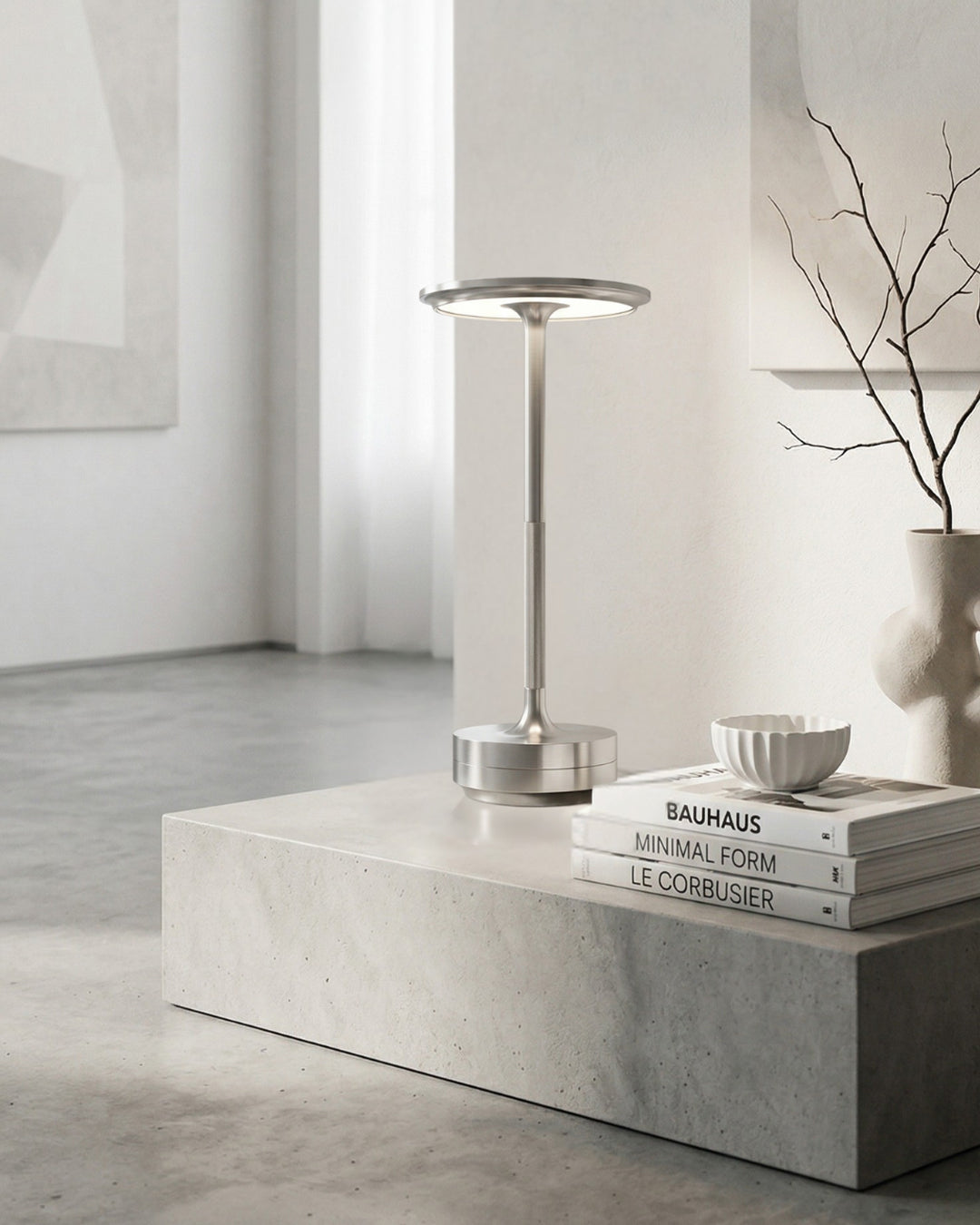 Oplaadbare LED Tafellamp met Dimfunctie Cilindervorm Metaal Draadloze Sfeerlamp | Sansoti