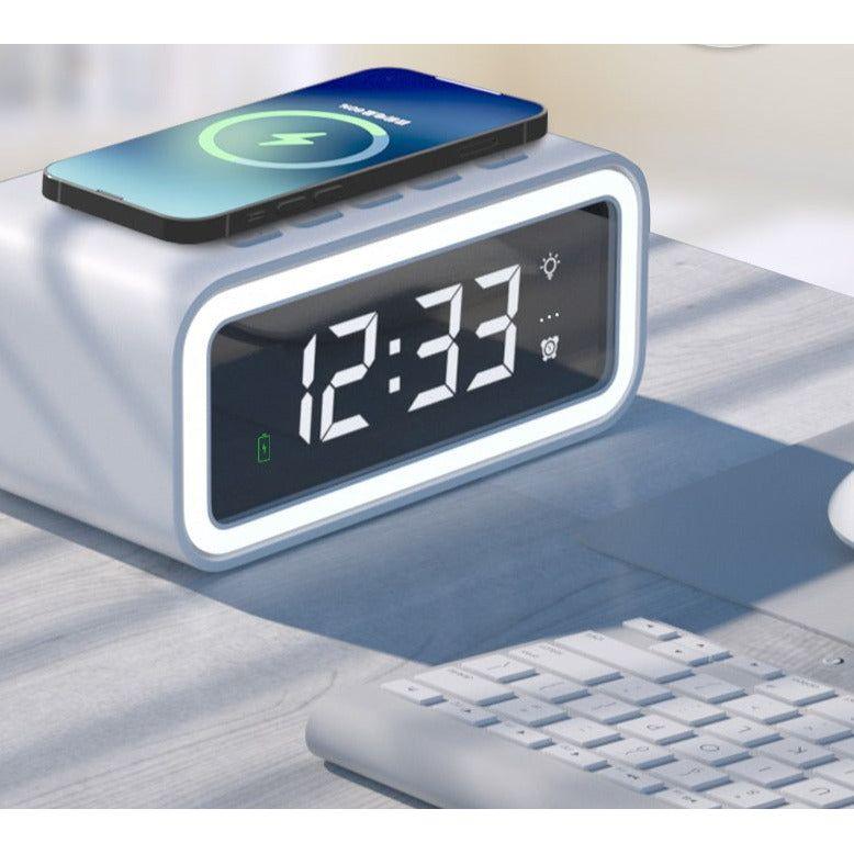Digitaler Wecker mit kabelloser Telefonladefunktion, LED-Display und Alarmfunktion, ideal für Nachttisch und Schlafzimmer | Sansoti