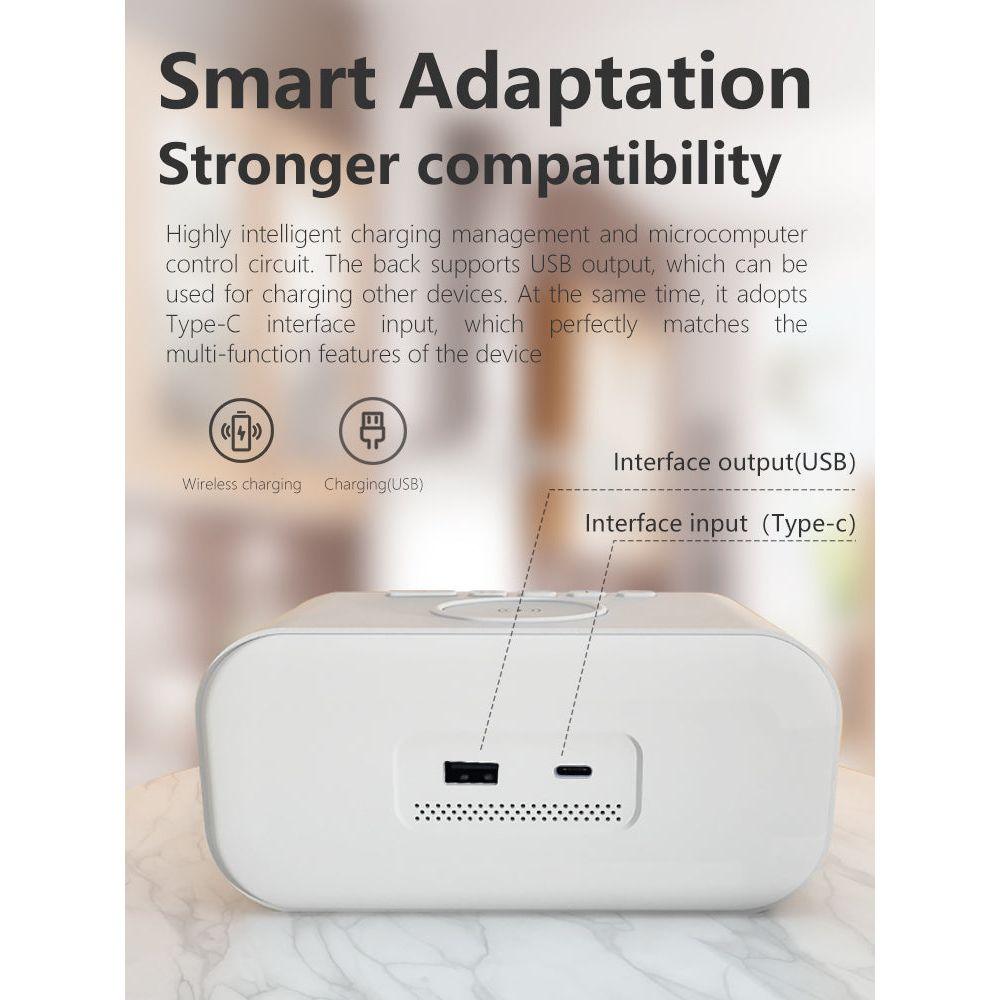 Digitaler Wecker mit kabelloser Telefonladefunktion, LED-Display und Alarmfunktion, ideal für Nachttisch und Schlafzimmer | Sansoti