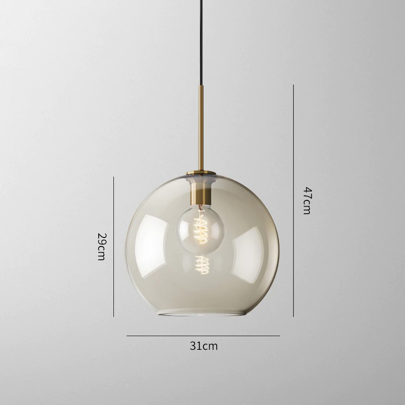 Glazen Hanglamp met Cognackleurige Kap – Stijlvolle Eetkamerverlichting in Verschillende Vormen | Sansoti