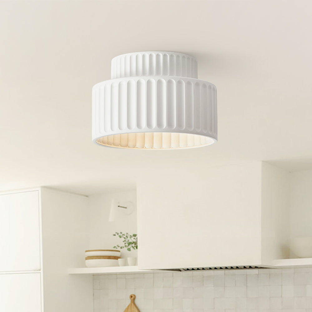 Deckenleuchte Wabi-Sabi Harz Nordic Flush Mount Beige Grün Weiß Dimmbar Wohnzimmer