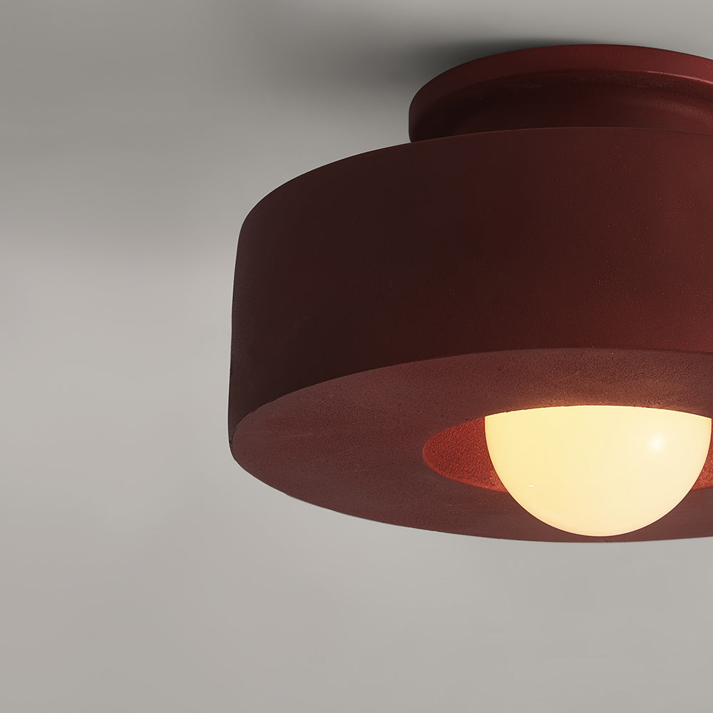 Deckenleuchte Wabi-Sabi Zylinder Harz Nordisch Dimmbar Schwarz Grün Rot 30cm Wohnzimmer