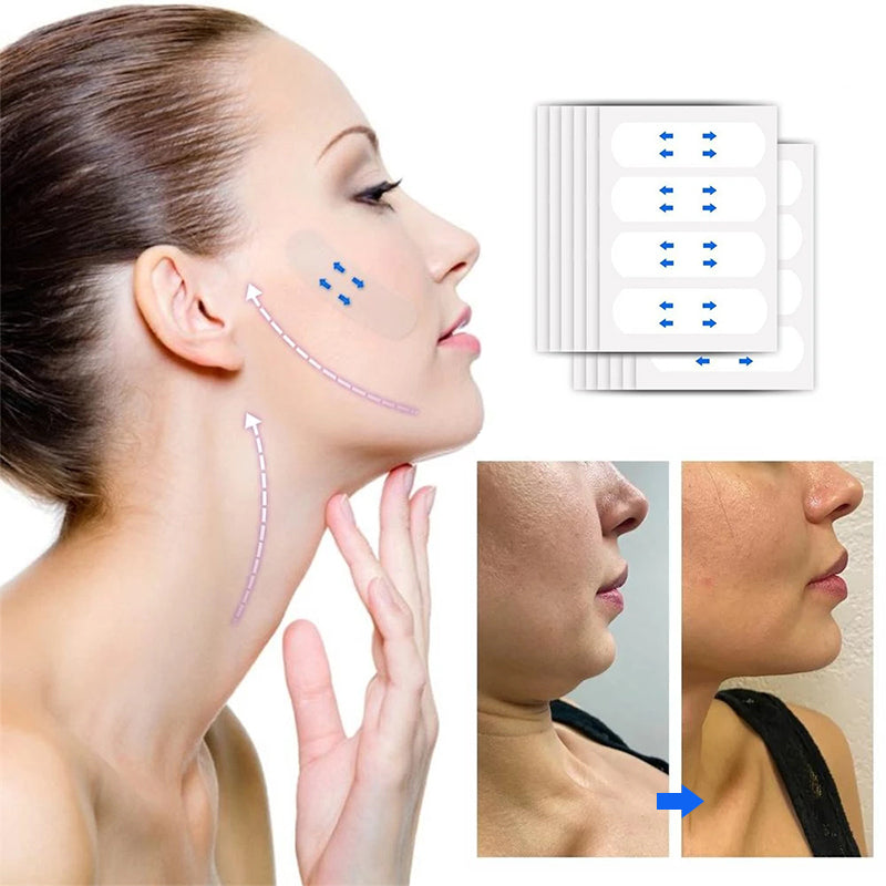 Onzichtbare Face Lift Tape 40 Stuks – Huidvriendelijke Gezichtslifting Strips Anti-Rimpel Huidversteviging V-Vorm Contouring voor Natuurlijke Lift | Sansoti