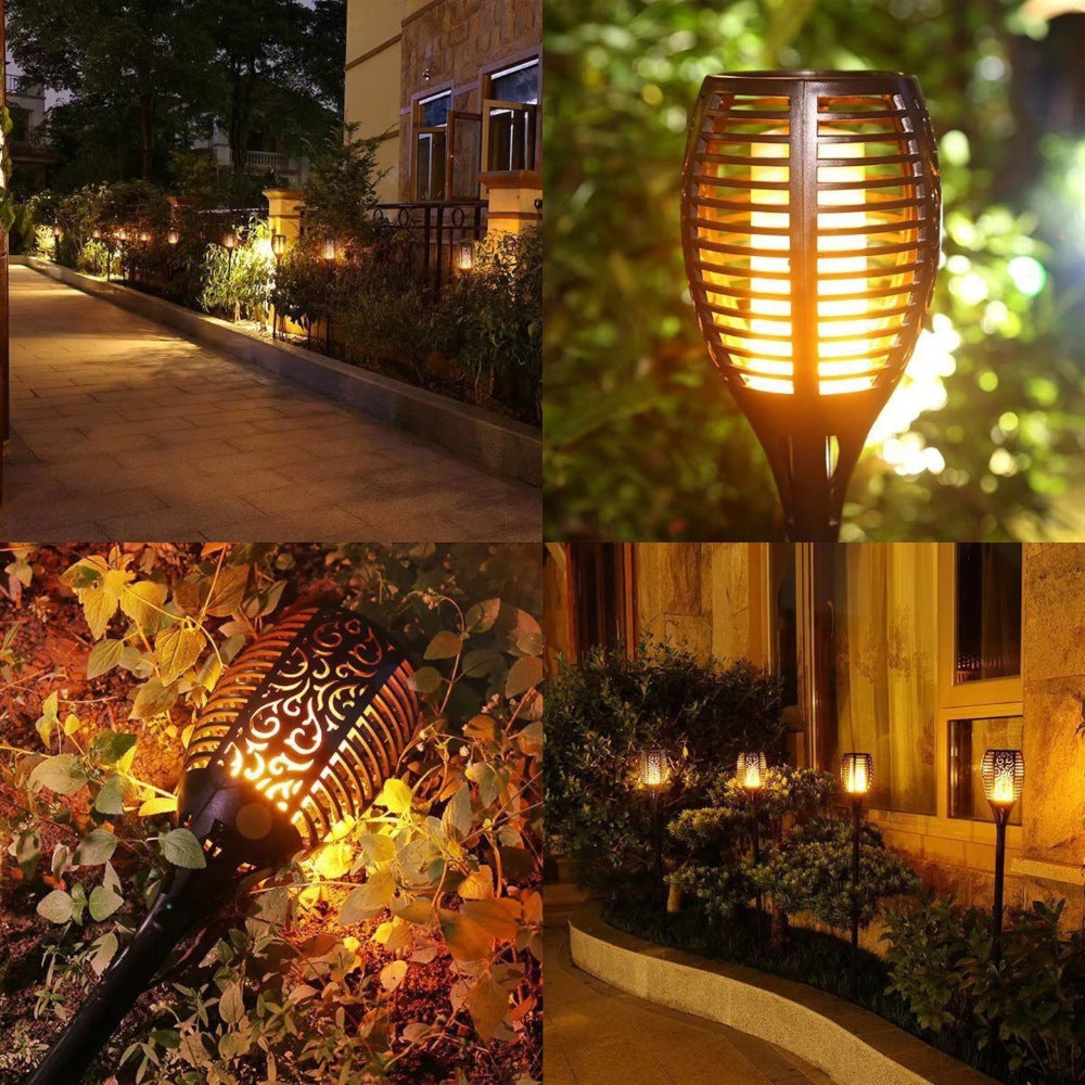 Zonne-energie Tuinfakkel met Flikkerende Vlam – LED Buitenverlichting op Zonne-energie voor Tuin en Terras | Sansoti