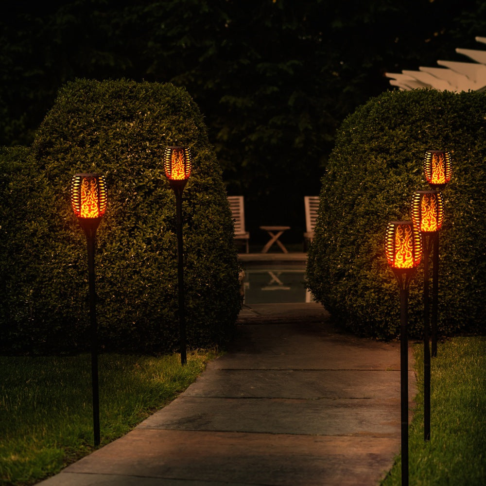 Zonne-energie Tuinfakkel met Flikkerende Vlam – LED Buitenverlichting op Zonne-energie voor Tuin en Terras | Sansoti