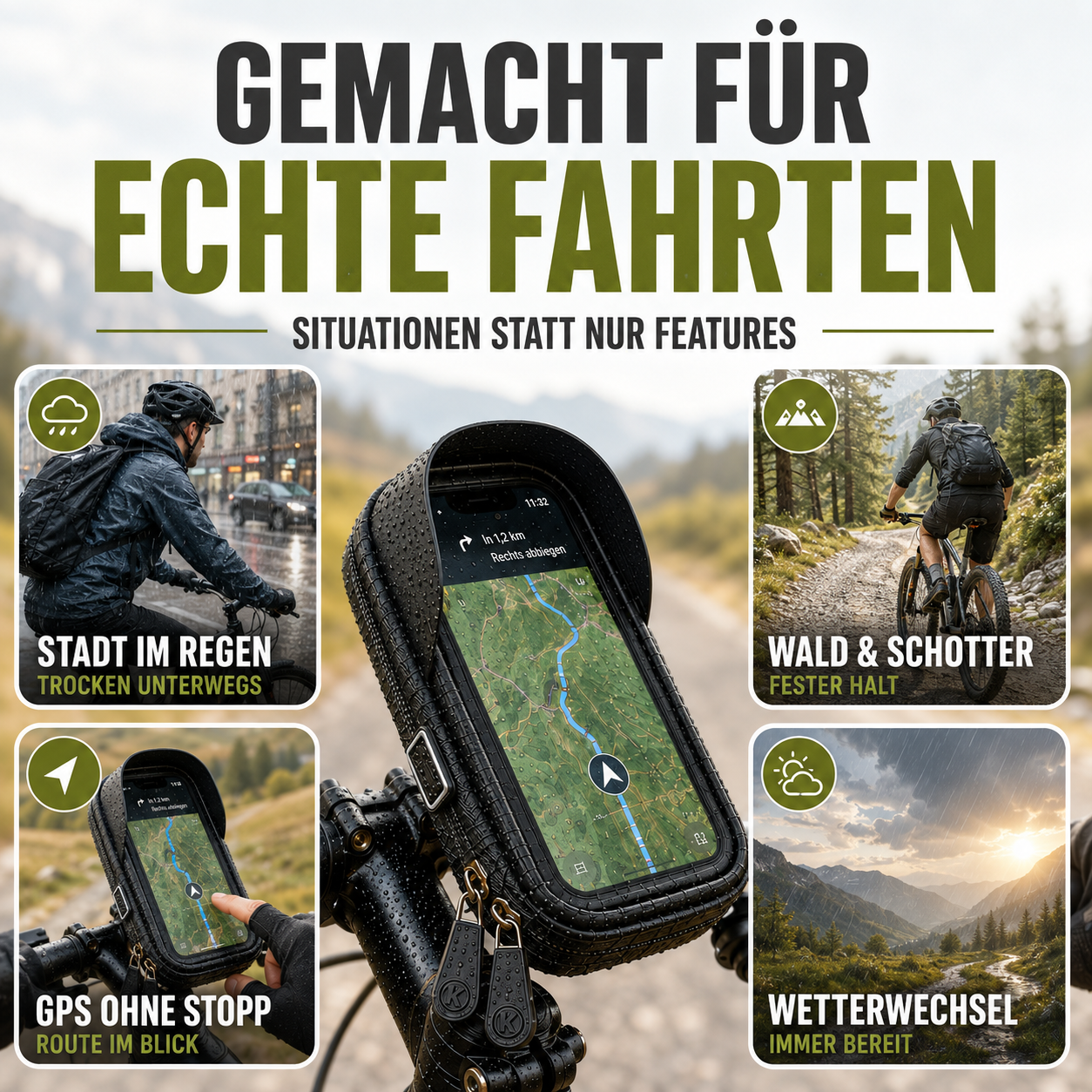Waterdichte Telefoonhouder voor Fiets met Touchscreen – Tot 6.4 Inch | Sansoti
