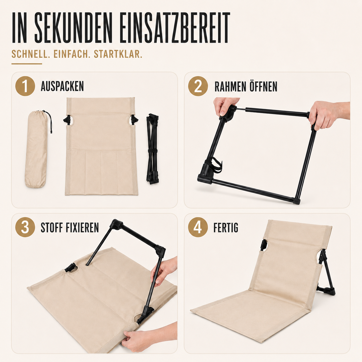 Opvouwbare Campingstoel – Ultralicht & Compact met Ergonomische Steun voor Trekking en Outdoor | Sansoti