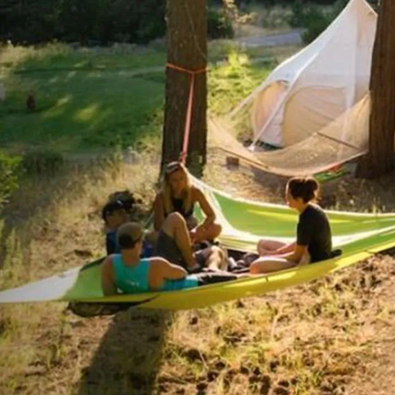 Driehoekige Hangende Hangmat Meerpersoons met Ankersysteem voor Camping Tuin Buiten Ontspanning Relax | Sansoti