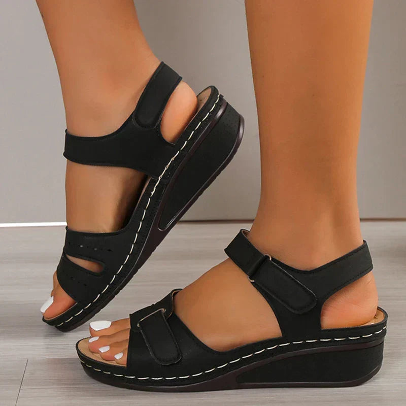 Dames Comfortsandalen Orthopedisch Verstelbaar met Gepolsterde Zool Zomerschoenen Roze Zwart Geel Rood 35-42 | Sansoti
