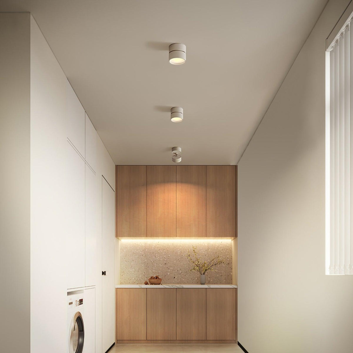 Spot de plafond réglable en aluminium blanc chaud LED 3000K, design minimaliste scandinave nordique pour intérieur | Sansoti