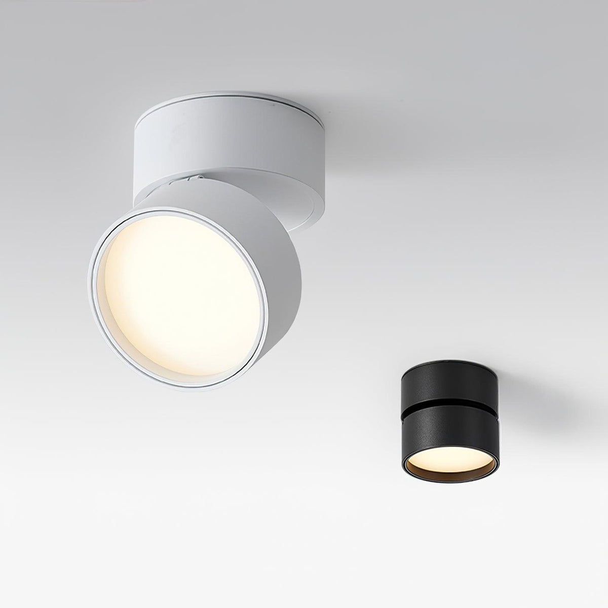 Spot de plafond réglable en aluminium blanc chaud LED 3000K, design minimaliste scandinave nordique pour intérieur | Sansoti