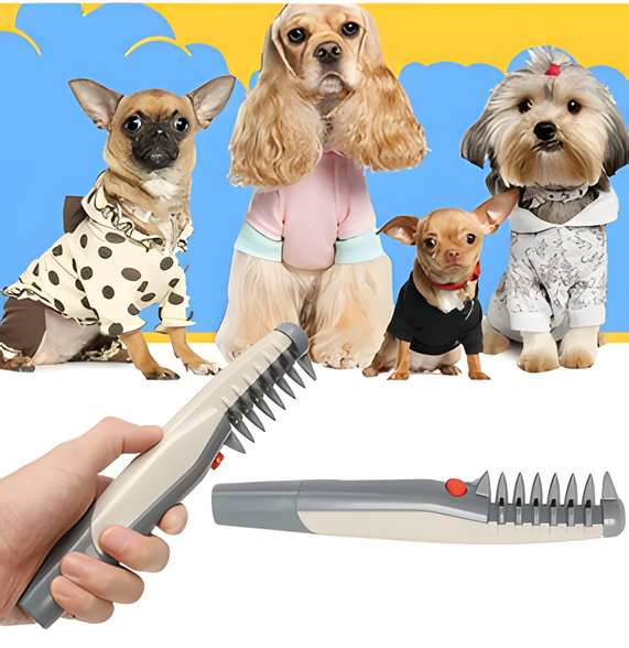 Huisdier Ontklitstrimmer Verzorgingstool Hond Kat Vacht Klitten Verwijderen Veilig Ergonomisch RVS Messen Kam | Sansoti